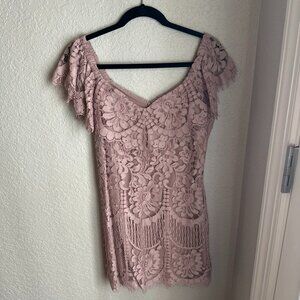 Pink lace dress